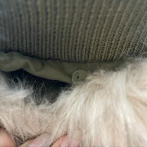 Sam Edelman Green Utility Jacket with Fur-Trimmed Hood - Picture 9 of 11